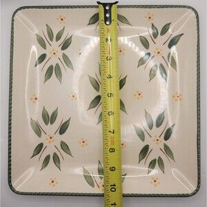 Temptations by Tara Square Old World Green 10.5" Dinner Plates NEW
